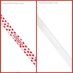 Loopy Phone Case Loops New Happy Hearts and Clear With White Text